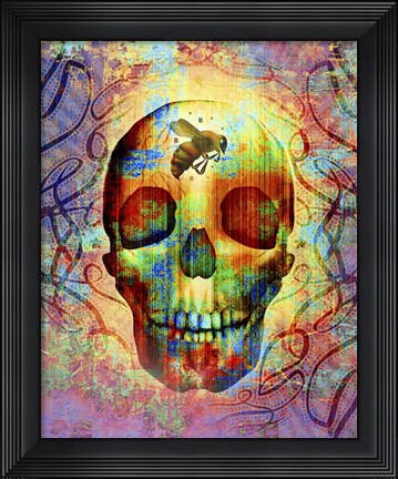 Framed Bee Skull Print