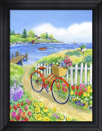 Framed Bike Path in Spring Print