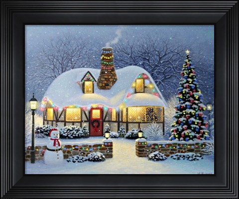 Framed Candlelight Christmas Print