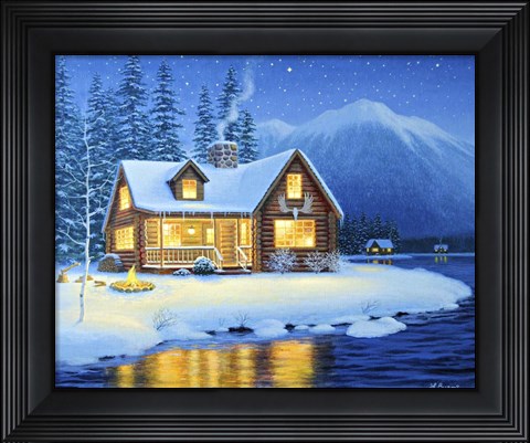 Framed Starlight Cabin Print