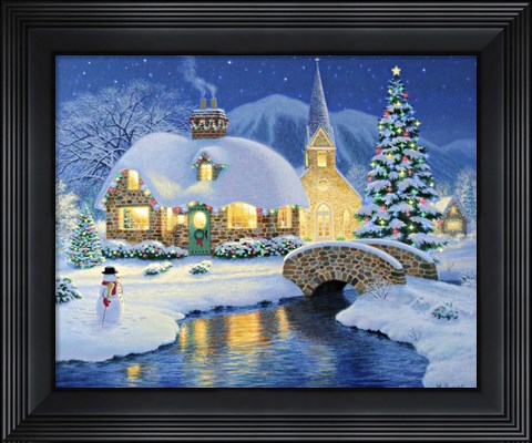 Framed Starlight Village Print