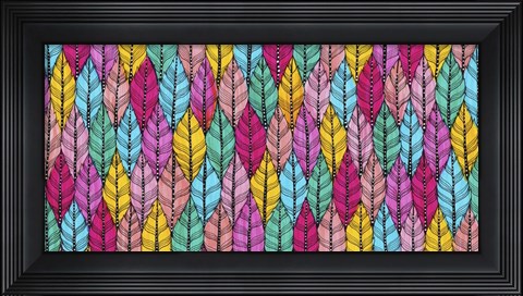 Framed Multi Feathers Print
