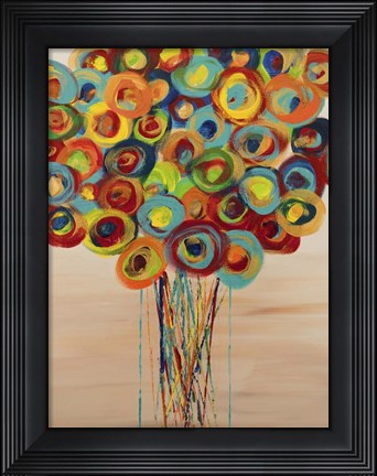 Framed Abstract Flowers 5 Print