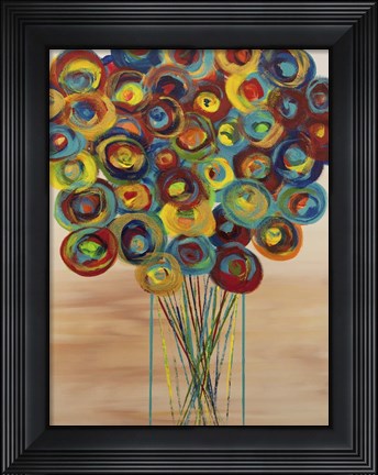 Framed Abstract Flowers 6 Print