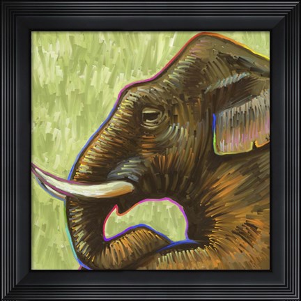 Framed Elephant Pop Profile Print