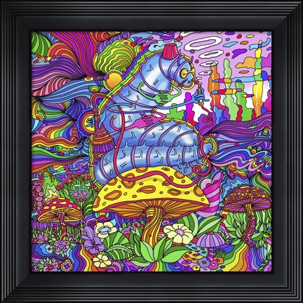 Framed Pop Art Caterpillar Print