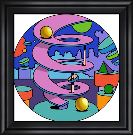 Framed Pink Ramp Circle Print