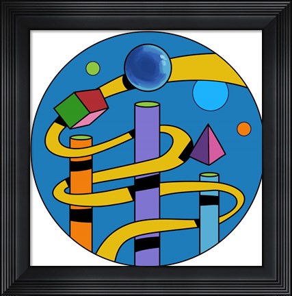 Framed Yellow Ramp Circle Print