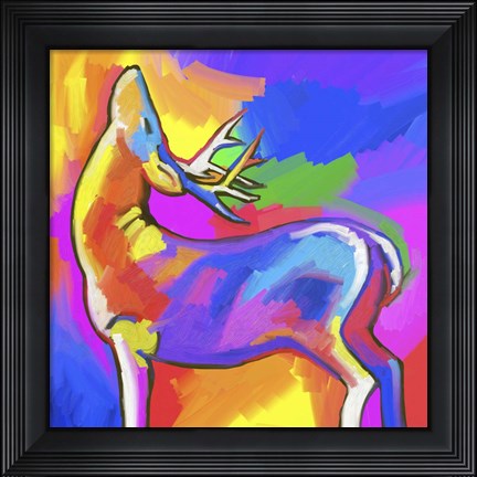 Framed Pop Art - Deer 2 Print