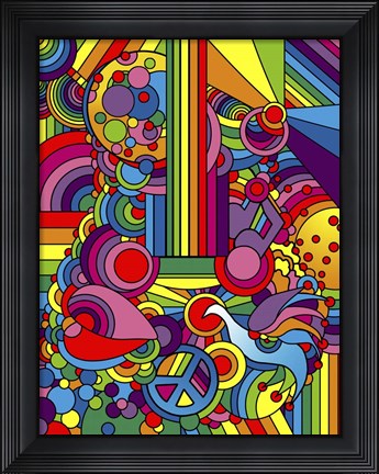 Framed Pop Art - Guitar - Motif Print