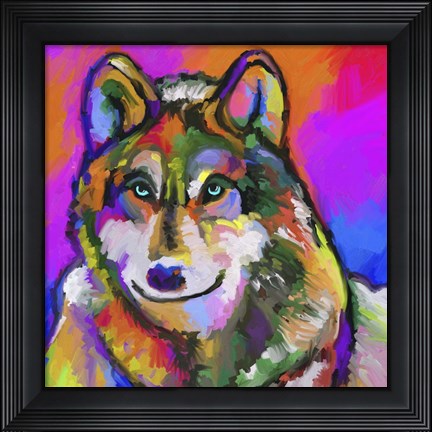 Framed Pop Art - Wolf 1 Print