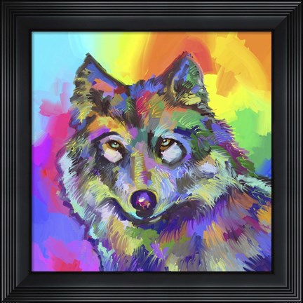 Framed Pop Art - Wolf 2 Print