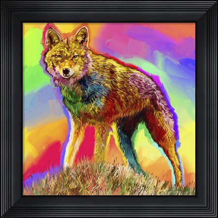 Framed Pop Art - Wolf 3 Print