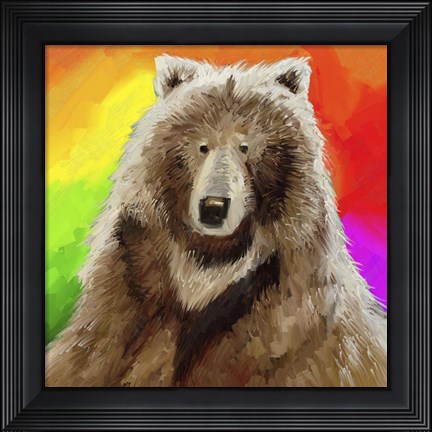 Framed Pop Art Bear Print