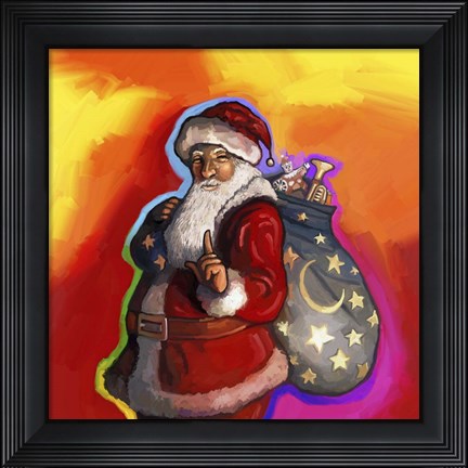 Framed Pop Art Santa Print