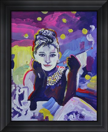 Framed Audrey Hepburn Tiffanys Print