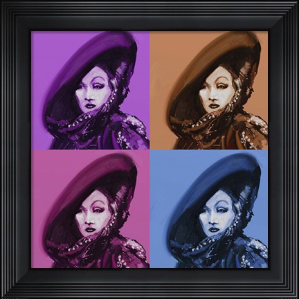 Framed Marlene Dietrich 4Up Print