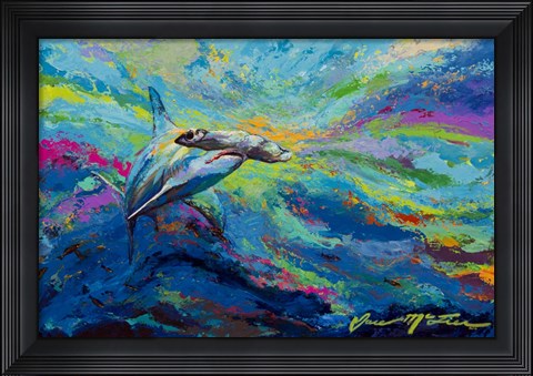 Framed After Dinner Swim - Hammer Head Shark Print