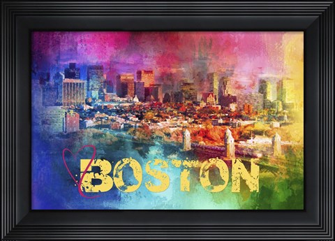 Framed Sending Love To Boston Print