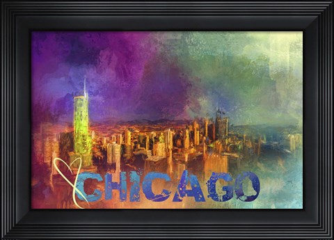 Framed Sending Love To Chicago Print