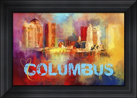 Framed Sending Love To Columbus Print