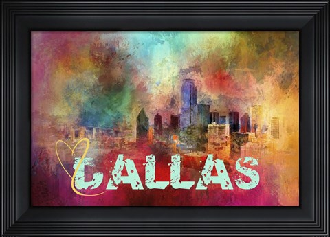 Framed Sending Love To Dallas Print