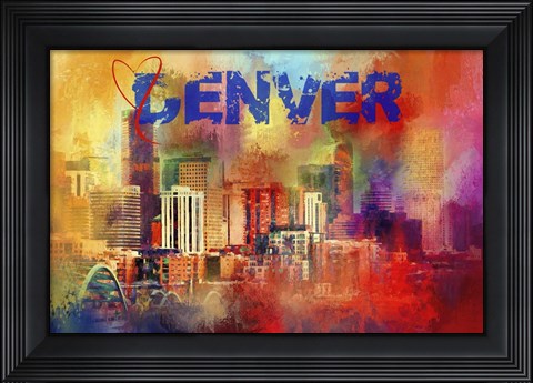 Framed Sending Love To Denver Print