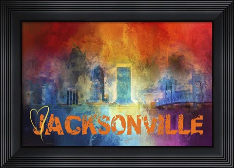 Framed Sending Love To Jacksonville Print
