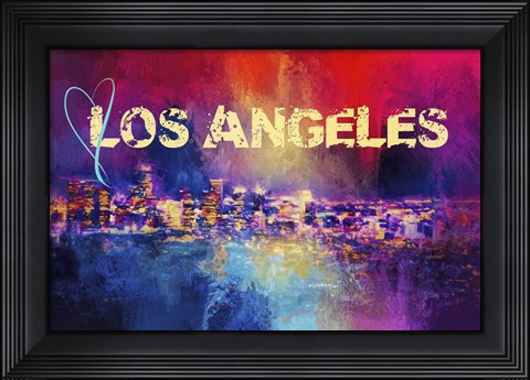 Framed Sending Love To Los Angeles Print