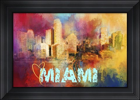 Framed Sending Love To Miami Print