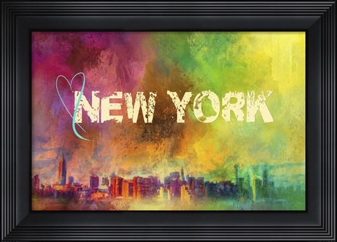 Framed Sending Love To New York Print