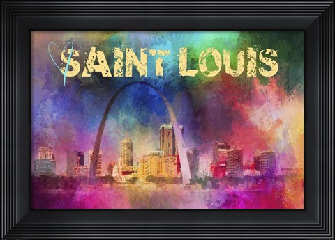 Framed Sending Love To Saint Louis Print