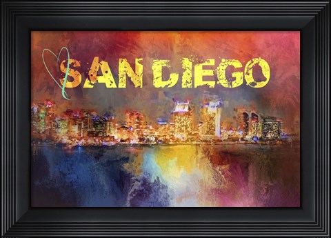 Framed Sending Love To San Diego Print