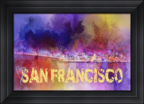 Framed Sending Love To San Francisco Print