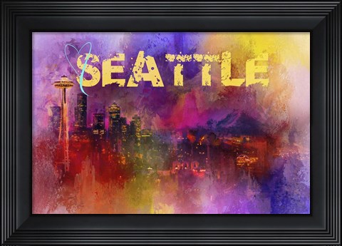 Framed Sending Love To Seattle Print