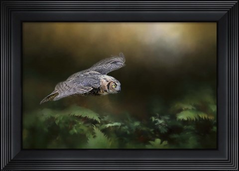Framed Night With The Great Horned Owl 1 Print