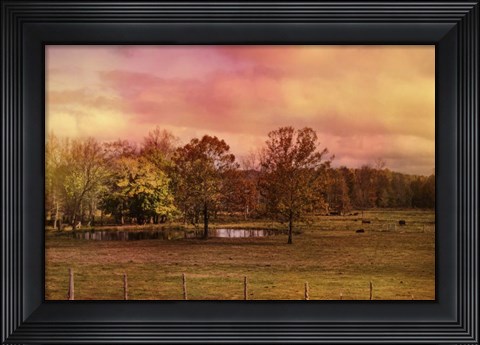 Framed Autumn At The Cattle Farm Print