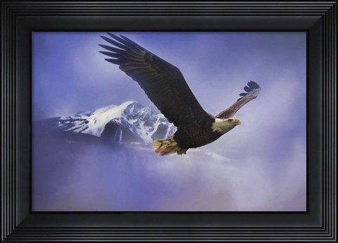 Framed Fishing In Winter Print