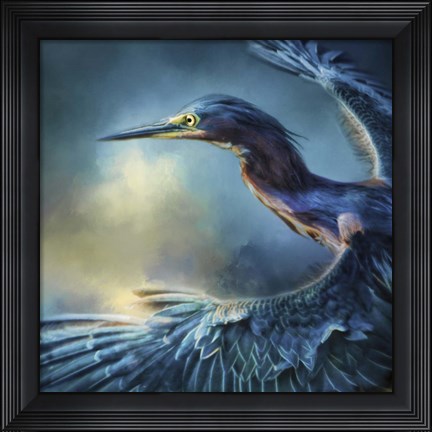 Framed Flight Of The Green Heron Print