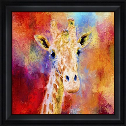 Framed Jazzy Giraffe Print