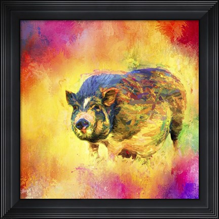 Framed Jazzy Pig Print