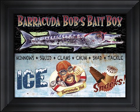 Framed Barracuda Bob Print