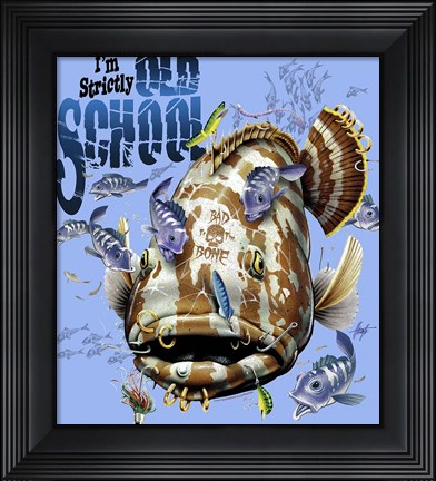 Framed Old School Grouper Print