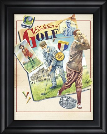 Framed Golf Evolution Print