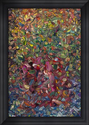 Framed Flowers in a Red Vase Print