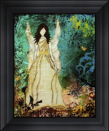 Framed Angel In The Garden Print