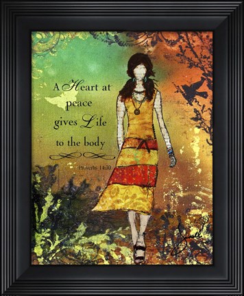 Framed Heart at Peace Print