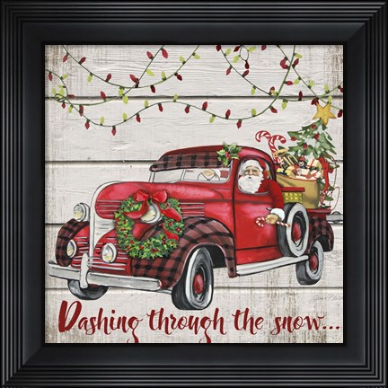 Framed Vintage Christmas Truck-E Print