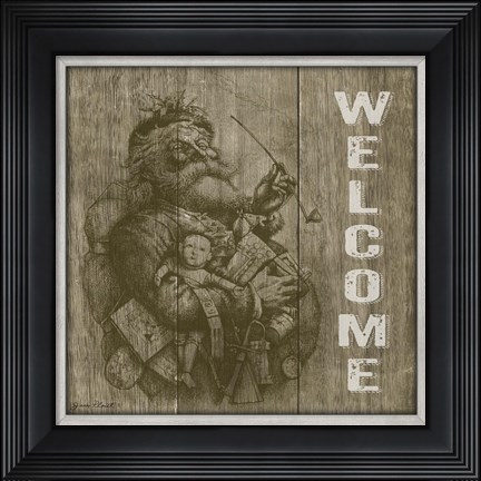 Framed Welcome Santa Print