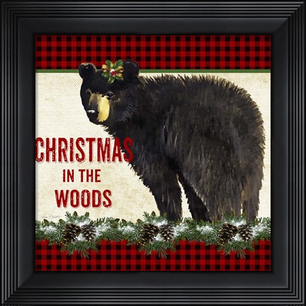 Framed Christmas in the Woods - Bear Print